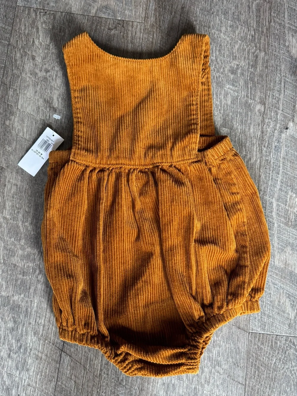 Old Navy 18-24 Months Corduroy Bubble Romper Mustard Brown Fall 100% Cotton